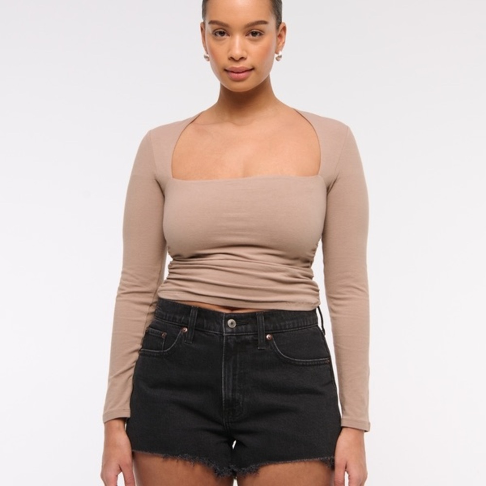 NEW! Abercrombie & Fitch Annie High Rise Black Denim Short Size 29/8 - Picture 10 of 10